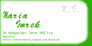 maria imrek business card